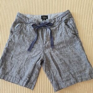 Heather Blue Jones & Co. 100% Linen Women's Shorts Size 6 waist 30"; 8" inseam